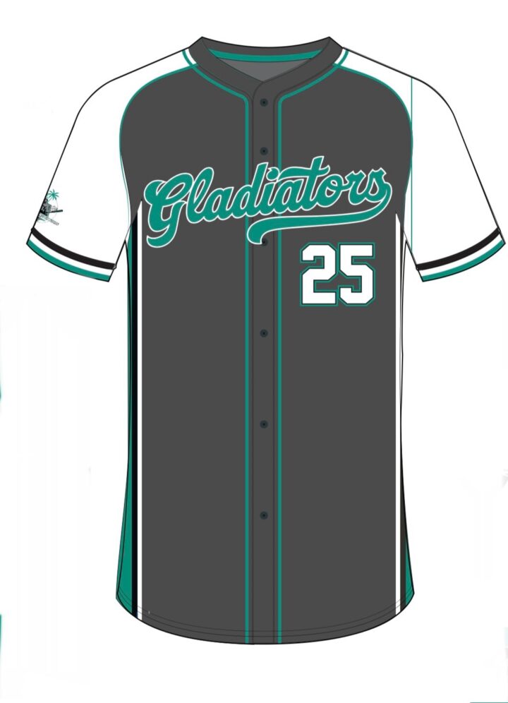 Gladiators Baseball Sublimated Jersey (Charcoal/White)
