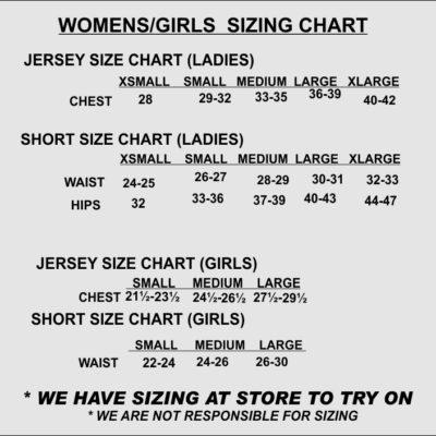 GIRLS UNIFORM SIZE CHART