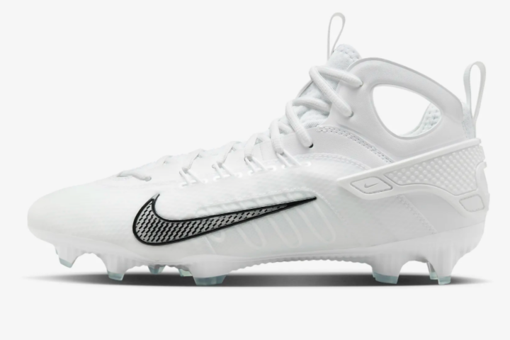 Nike Huarache 9 Elite Lacrosse Cleats (White) - Image 2
